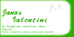 janos valentini business card